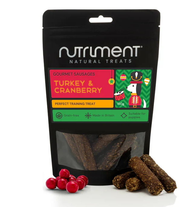 Nutriment Gourmet Christmas Sausages – Turkey And Cranberry 150g