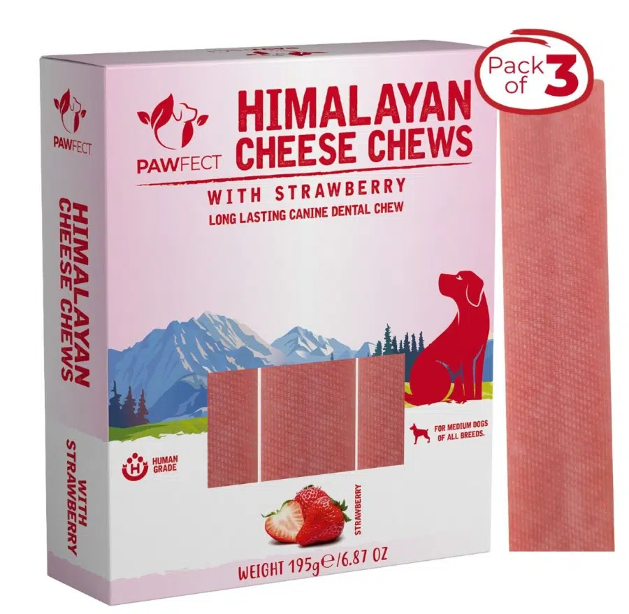 Pawfect Himalayan Cheese Chews with Strawberry – Medium 3 Pack