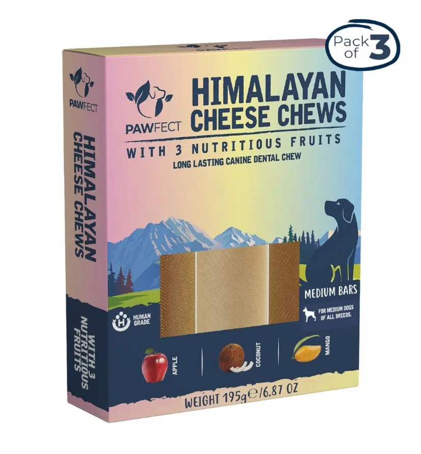 Pawfect Himalayan Cheese Chews Mixed Fruit – Medium 3 Pack
