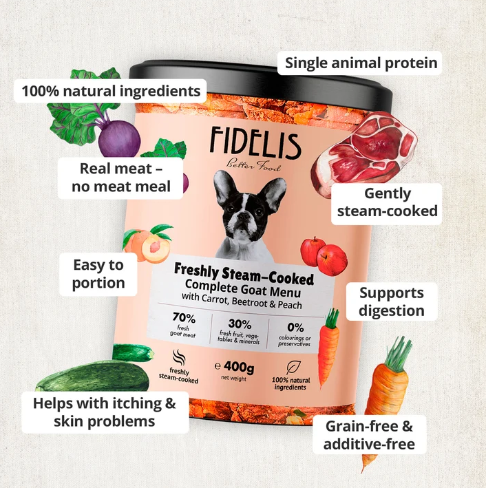Fidelis Goat With Carrot, Beetroot And Peach 400G - Image 2