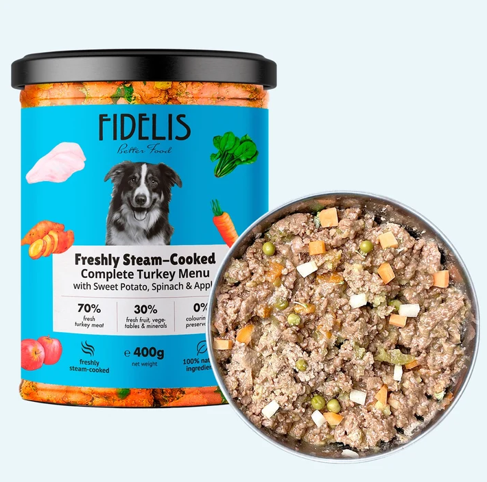 Fidelis Turkey With Sweet Potato, Spinach And Apple 400G