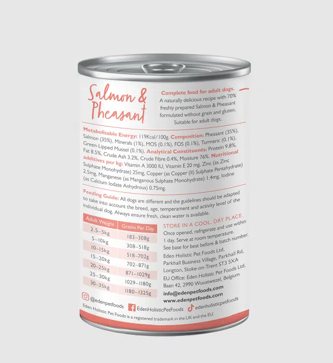 Eden Salmon And Pheasant Dog Wet Food 400G - Image 2